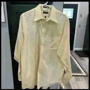 Arrow Mens XL Yellow Classic Fit Long Sleeve Button Up Shirt